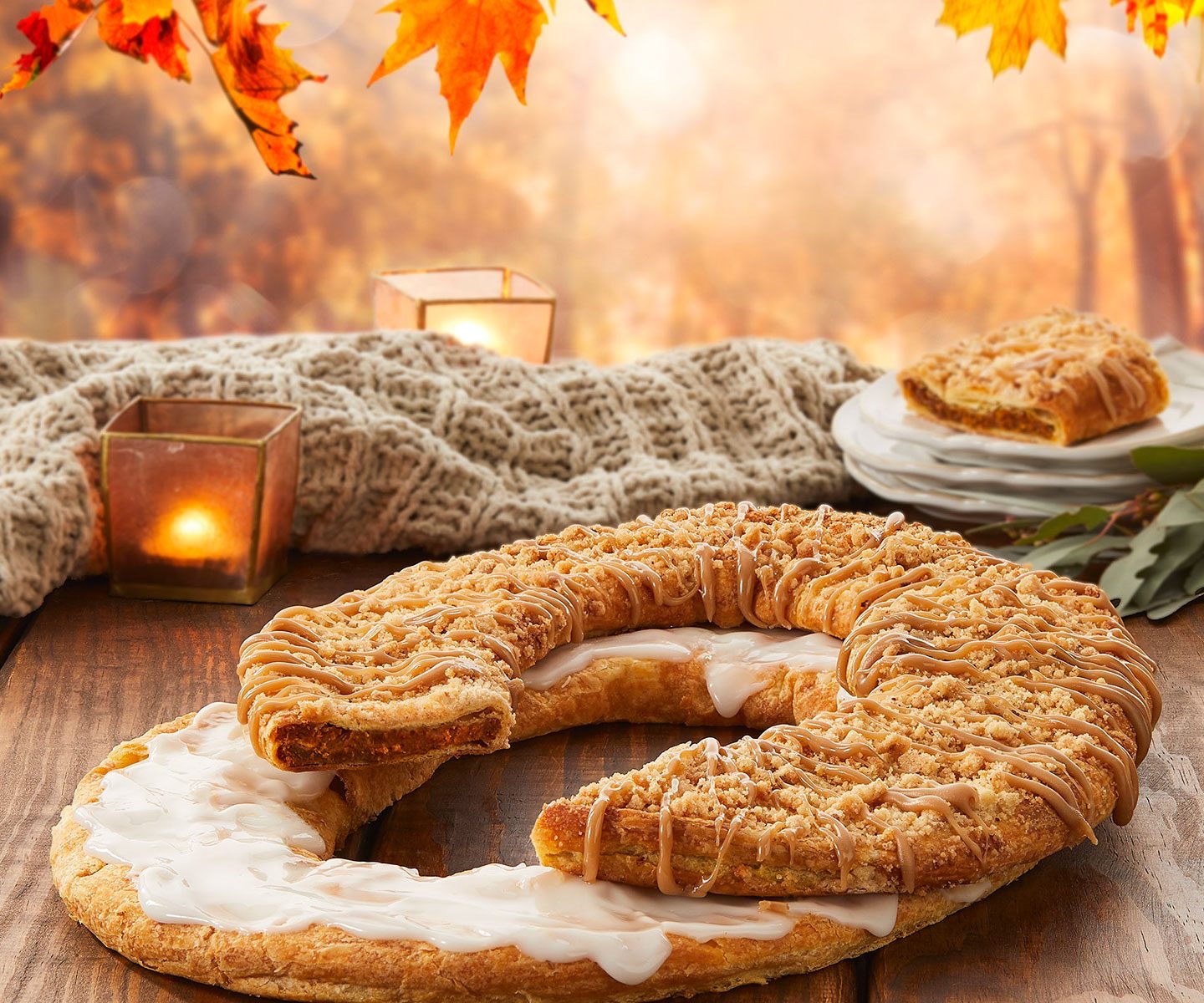 Pumpkin spice Kringle with drizzle on top